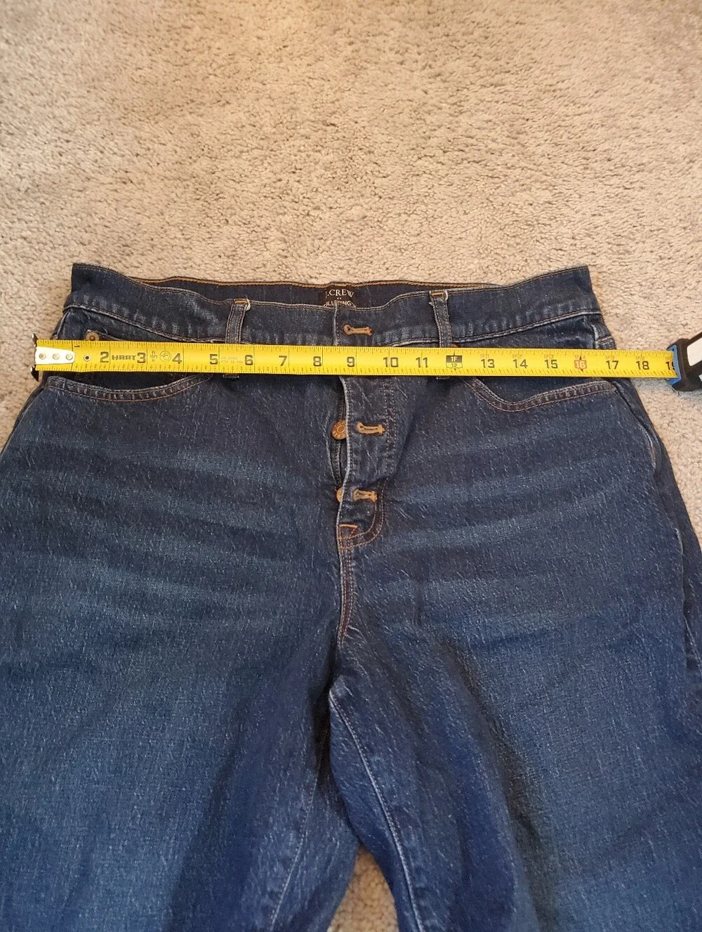 J. Crew Dark Full Length Wide Leg Button Fly Size 31
